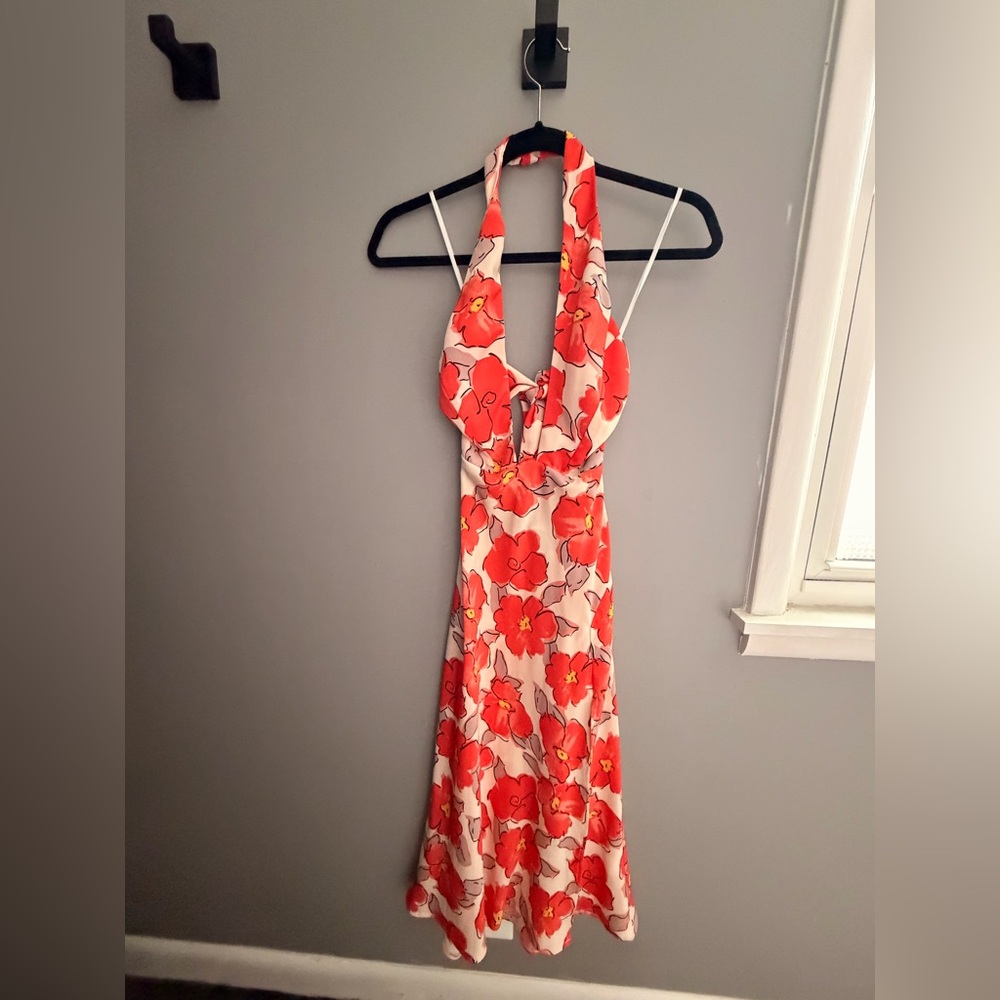 Hello Molly Red Floral Backless Dress